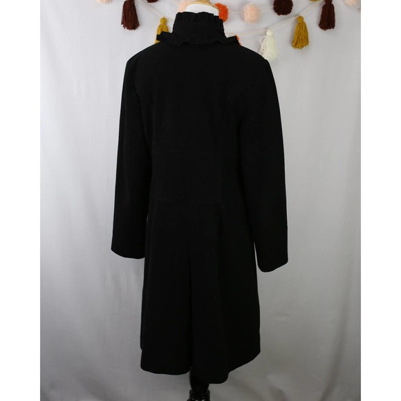 Spiegel Black Wool Ruffle Coat 8 - Picture 4 of 5